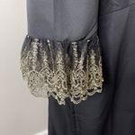 Tuckernuck New Plus‎  Pomander Place Lilith Black Gold Lace Ruffle Midi Dress XXL Photo 5