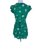Reformation Green Floral Wrap Mini Dress Cottagecore Romantic Feminine Large Photo 2