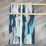 NY & Comp. Paint Stroke Print Stretch Scuba Knit Pencil Skirt Blue Grey‎ 2 Photo 11