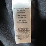 Chico's Size 1 Black Long Sleeve Puff Sleeve Crew Neck Sweater Small Photo 2