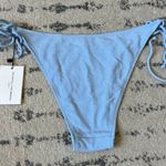 Faithfull the Brand  Nomi Bikini Bottoms Blue Women's Large NWT Photo 4