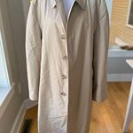 Vintage London Fog Khaki Tan Faux Fur Lined Trench Coat Sz 40 Reg Medium Large Photo 0