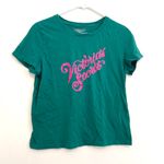 Victoria's Secret VICTORIA’S SECRET VS Tee-Jama Green Pink Graphic Tee T-Shirt Pajama SHIRT ONLY Photo 1