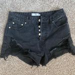 Adika Black Ripped High-waisted Shorts Photo 0