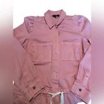 1. State  Long Sleeve Utility Drawstring Pink Preppy Romper M Spring Anthropologie Photo 1