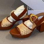 Aerosoles Brown and Tan Women's heeled Sandals style chamber size 7 retro hippie Photo 0