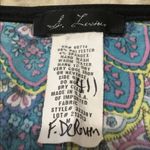 S Levine Blue Multicolor Peacock Short Sleeve Faux Wrap Casual Top M Pink Size M Photo 6