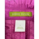 Sigrid Olsen Quilted Knit Jacket Women L Pink Button Front Collared Photo 5