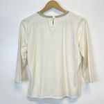 Nautica White Sparkly Neckline Long Sleeve Top Photo 6