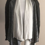 BLANK NYC Faux Leather + Heather Grey Sweatshirt Open Jacket/Sweatshirt - Size M Photo 0