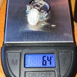 Natural Rainbow Moonstone London Blue Topaz Sterling Silver Ring Size 6.75 Photo 9