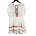 Free People  White Embroidered Mini Dress Cutout Back Boho Festival Size Small Photo 4