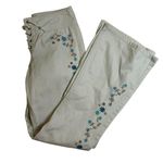 Mudd Vintage Y2K  Lace-Up Front Tie Flare Jeans Size 3 Floral Embroidered RARE Photo 1