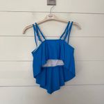Summer Mae Women’s Medium Blue Crop Swim Top New Photo 1