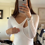 Princess Polly White Crossover Bodysuit Photo 0