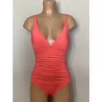 Tommy Bahama New. Over-The-Shoulder V-Neck One Piece, Paradise Coral Photo 6