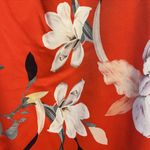 Athleta Waimea Plunge One Piece Swimsuit Floral Red M Tropical Beach Vacation Photo 2