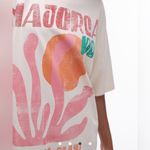 ASOS  Topshop Graphic Majorca Art Oversized Tee in Stone Size S Photo 2