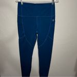 Oiselle  Flyout Cold-weather Run Blue High-Waisted Leggings Photo 4