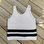 A loves A Women's Beige And Navy Sleeveless Sweater Tank Size L Photo 0
