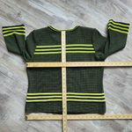 Ming Wang  Zip Front Cardigan Jacket Black Green Trim Knit 3/4 Sleeve Petite M Photo 8