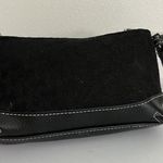 NY&C NEW YORK & COMPANY Y2K Mini Micro Black Signature Print Zippered Bag Clutch Photo 3