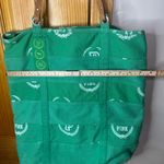 PINK - Victoria's Secret Vintage Victoria’s Secret PINK Green and White Monogram Canvas Tote Bag Photo 9