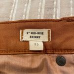 Madewell 9" Mid Rise Skinny Jeans: Garment Dyed Button Front Burnt Sienna 25 Photo 7