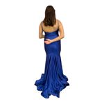 JESSICA ANGEL Cobalt Blue Satin Stretch Mermaid Gown Dress S Photo 1