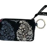 Vera Bradley Black Zip Id Card Card Holder Wallet Keychain Photo 0