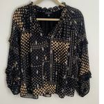Current Air  Black and tan blouse size xs Photo 0