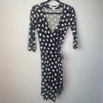 Diane Von Furstenberg Diane Von Furstenburg Wrap Jersey Dress 100% Silk Julian Black White Sz 2 Photo 10