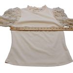 BlaShe Size Large L Cream Pink Lace 3/4 Sleeve Preppy Cute Chic Frilly Darling Photo 3