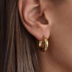 Gold Thick Chunky Hoops Photo 0