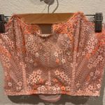 Victoria's Secret Orange Pink Floral Lace Cross Dye Bustier Photo 0
