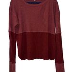 Red Haute BURGUNDY WAFFLE KNIT LOOSE FIT PULLOVER TOP MEDIUM Photo 0