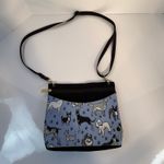 Danny K Dog Print Crossbody Bag Blue Black Adjustable Strap Zipper Pockets Photo 1