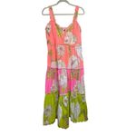 Farm Rio  Neon Tiered Garden Midi Dress Sz. L Photo 2