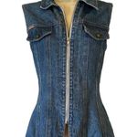 EXPRESS Vintage Fitted denim vest with zip up front medium Photo 0
