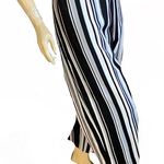 Dennis Basso BLACK, PINK, GRAY & WHITE STRIPED WIDE LEG PANTS (2X) Photo 0