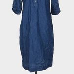 J.McLaughlin Lawrence Denim Chambray Shirt Dress Roll Tab Sleeves Blue Cotton S Photo 2