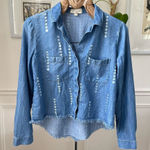Cloth & Stone Anthropologie Chambray Raw Hem Shirt S Photo 0