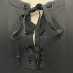 Victoria's Secret Victoria Secret Cropped Fleece Sweatshirt Women M Black Tie-up Front Long sleeve Photo 11