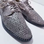 Vince Camuto Lesta Silver Metallic Studded Oxford Flats Lace Up Laser Cut Photo 10