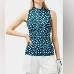 J.LINDEBERG Dena Print Sleeveless Golf Top Moroccan Blue Animal Women’s Small Green Photo 0