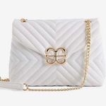 EXPRESS NEW Quilted E Logo Crossbody Chain Convertible Bag in White Photo 0