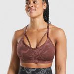 Gymshark  GS Power Sports Bra Cherry Brown Print Light Support Size XS Photo 0