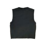 Sandro Sleeveless Faux Pearl Embellished Knit Round Neck Black Crop Top Size 1 Photo 3