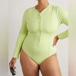 Good American Good Scuba Suit Swimsuit Long Sleeve Zip Front Key Lime 6 US 3XL Photo 0