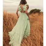 Mac Duggal  NEW Size 10 67911 Mint Iconic Ruffle Tiered Cut-Out Chiffon Maxi Gown Photo 5